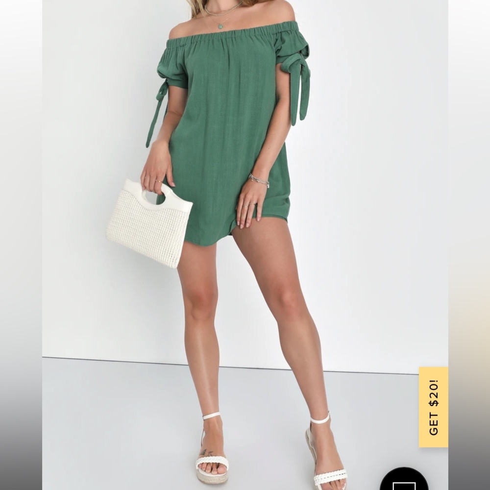S Lulus NWOT off the shoulder dress olive